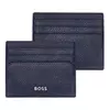 Кожен визитник Classic Grained Navy