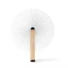 Foldable fan with wooden spokes