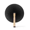 Foldable fan with wooden spokes
