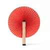 Foldable fan with wooden spokes