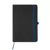 Black notebook with contrasting color elements