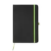 Black notebook with contrasting color elements