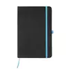 Black notebook with contrasting color elements