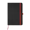 Black notebook with contrasting color elements