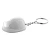 Helmet shaped keychain with an LED flashlight