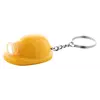 Helmet shaped keychain with an LED flashlight