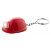 Helmet shaped keychain with an LED flashlight