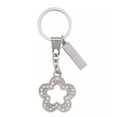 Metal keychain with crystals