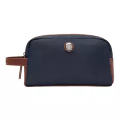 Козметичен несесер Button Navy & Brown