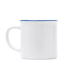 Ceramic mug with colored rim