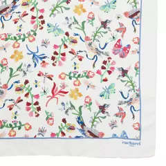 Копринен шал Butterfly White