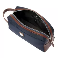 Козметичен несесер Button Navy & Brown