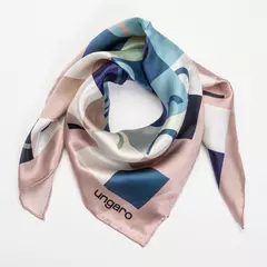 Копринен шал Ada Light Pink/multi