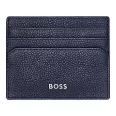 Кожен визитник Classic Grained Navy