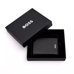 Вертикален портфейл за карти Trifold Classic Grained Black