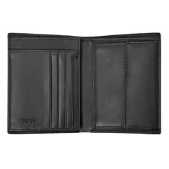 Card holder with flap and money pocket Iconic Black