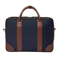 Чанта за документи Button Navy & Brown