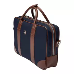 Чанта за документи Button Navy & Brown