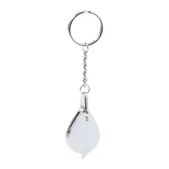 Metal keyring with magnifying glass