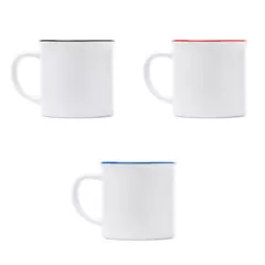 Ceramic mug with colored rim