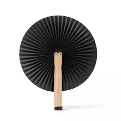 Foldable fan with wooden spokes