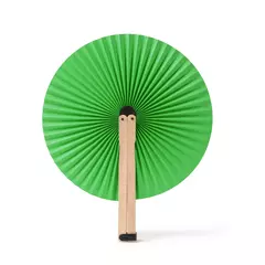 Foldable fan with wooden spokes