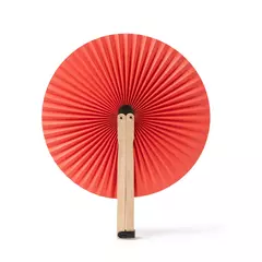 Foldable fan with wooden spokes