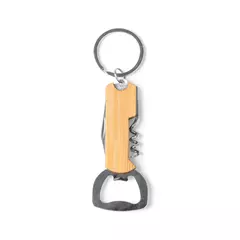 Multifunctional keychain with a knife, bottle opener and corkscrew