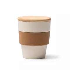 Eco cup with bamboo lid and cork grip