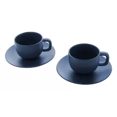 Cappuccino cup set with saucers