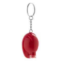 Helmet shaped keychain with an LED flashlight