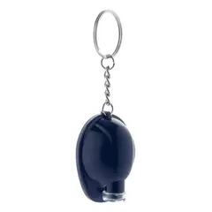 Helmet shaped keychain with an LED flashlight