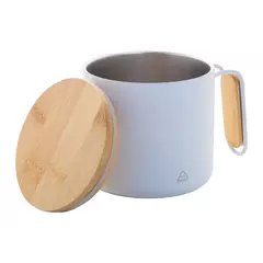 Steel thermomug with a bamboo lid 300 ml