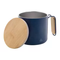 Steel thermomug with a bamboo lid 300 ml