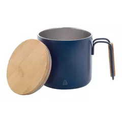 Steel thermomug with a bamboo lid 300 ml