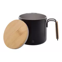 Steel thermomug with a bamboo lid 300 ml