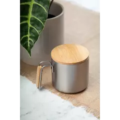 Steel thermomug with a bamboo lid 300 ml