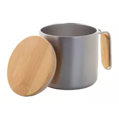 Steel thermomug with a bamboo lid 300 ml