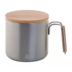 Steel thermomug with a bamboo lid 300 ml