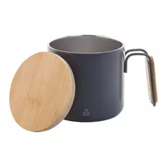 Steel thermomug with a bamboo lid 300 ml