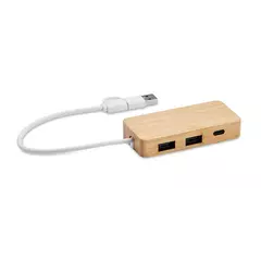 Bamboo USB hub with 3 ports
