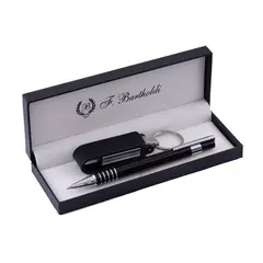 Metal pen and leather USB 32GB set