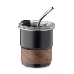 Stainless steel tumbler with straw