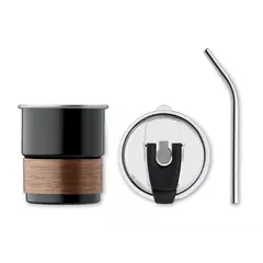 Stainless steel tumbler with straw