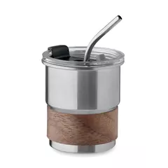 Stainless steel tumbler with straw