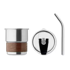 Stainless steel tumbler with straw