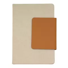 A5 notebook with leather cover and card compartment