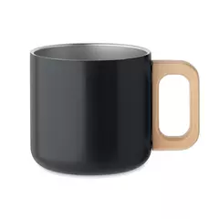 Double wall mug with a wooden handle 350 ml
