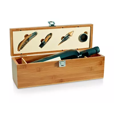 Wooden wine accessory box