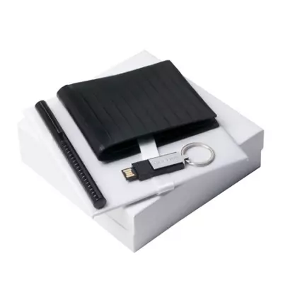 Комплект ключодържател-USB 4GB, портфейл и ролер Trace Noir